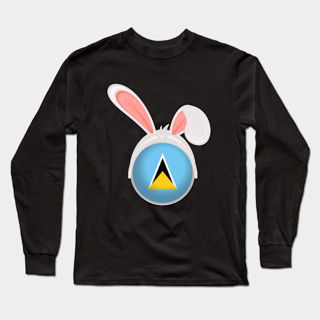 happy easter St Lucia bunny ears flag cute designs Long Sleeve T-Shirt by D_designs